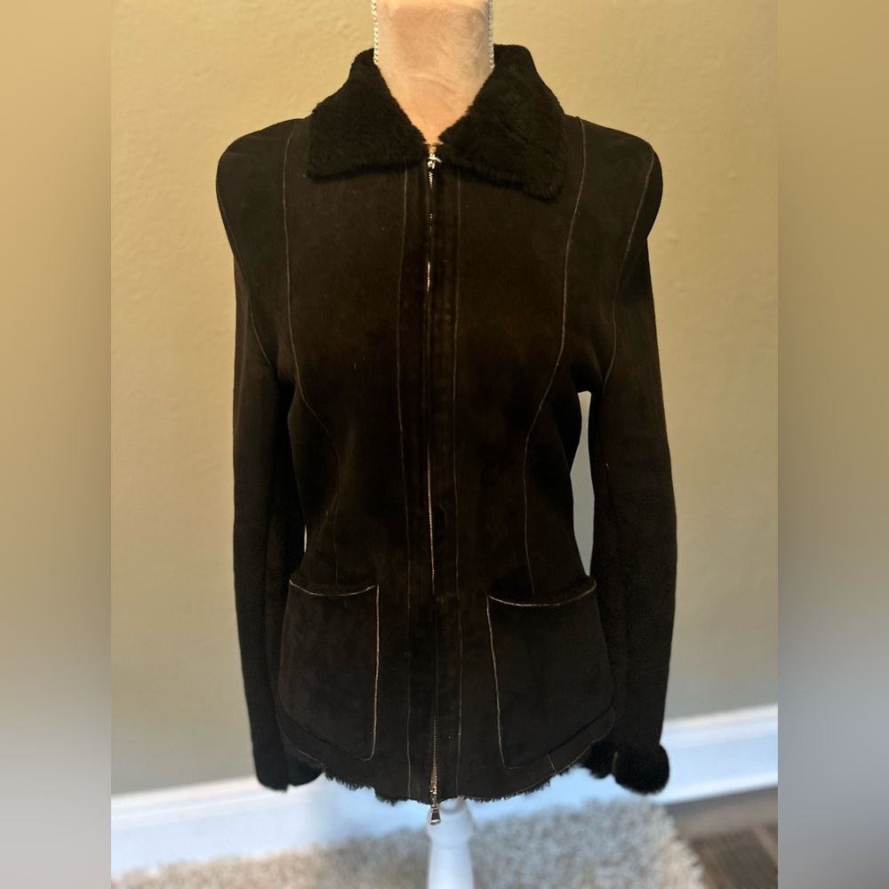 Sheepskin leather coat